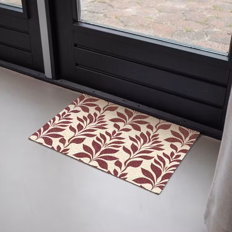 Abstract - Bladeren - Burgundy Deurmat klein 898 -sfeer2