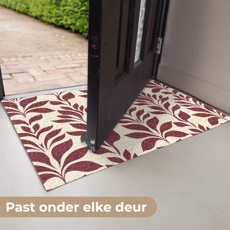 Abstract - Bladeren - Burgundy Deurmat klein 898 -USP_NL
