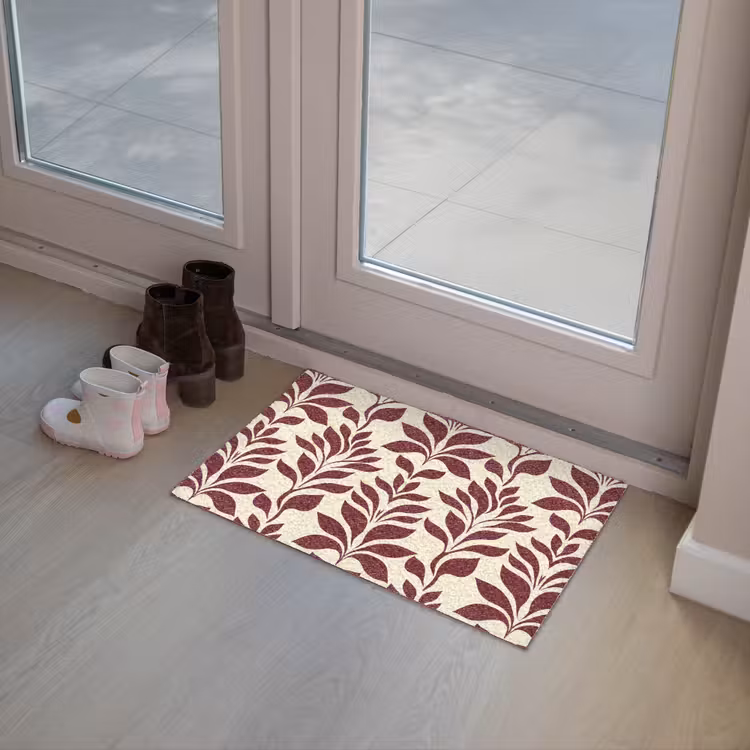 Abstract - Bladeren - Burgundy Deurmat klein 898 -sfeer3