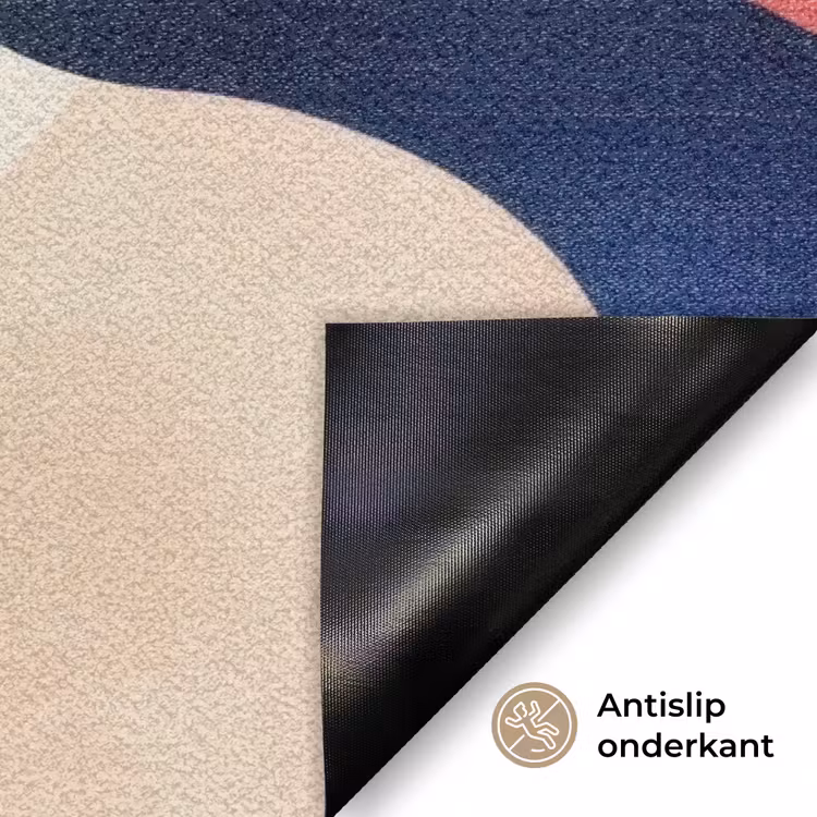 Abstract - Blauw - Roze Deurmat klein -antislip_NL