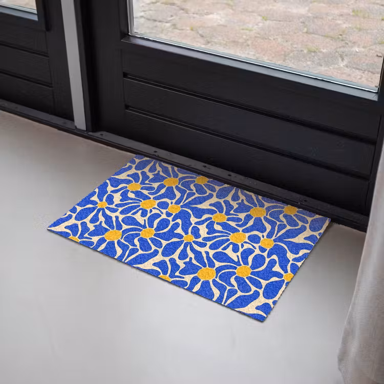 Abstract - Bloem - Blauw Deurmat klein 898 -sfeer2