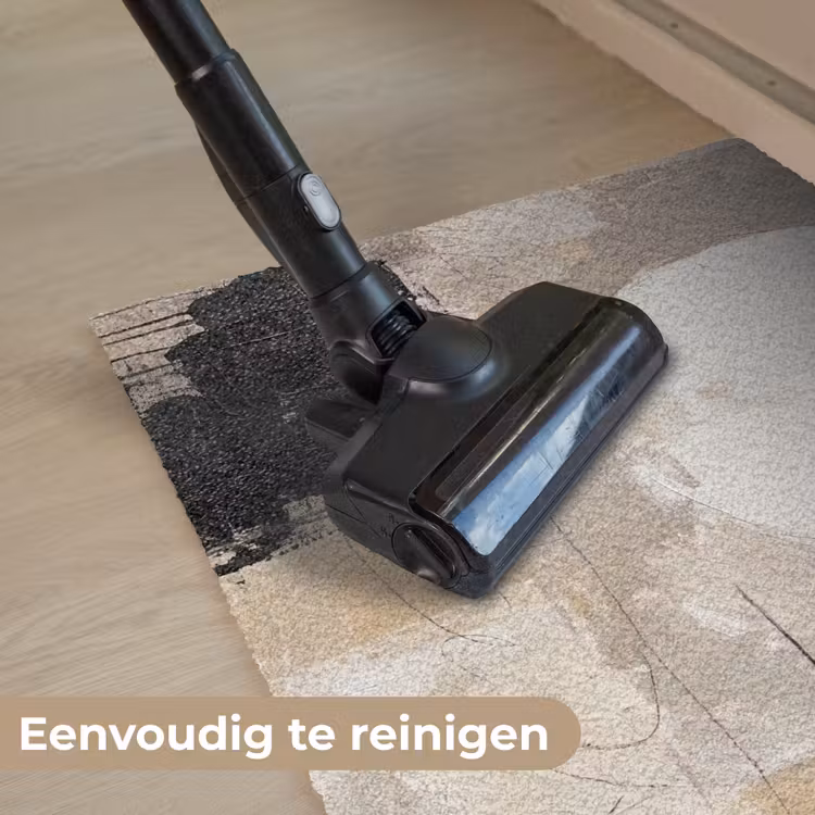 Abstract - Cirkel - Modern - Beige - Zwart - Minimalistisch Deurmat klein -reinigen_NL