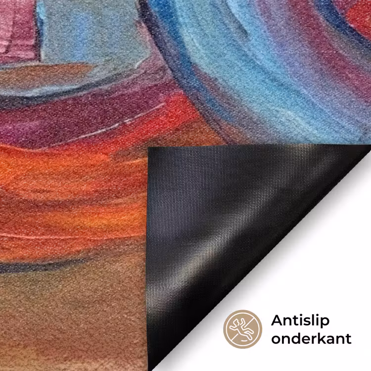 Abstract - Cirkels - Schilderij - Kleurrijk - Dynamisch Deurmat klein -antislip_NL