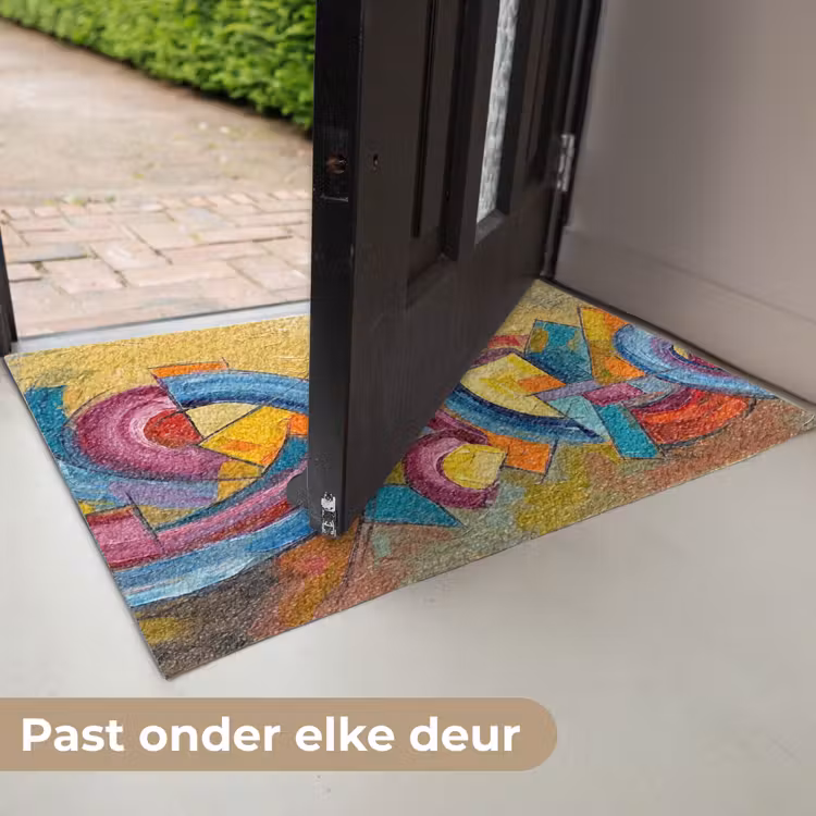 Abstract - Cirkels - Schilderij - Kleurrijk - Dynamisch Deurmat klein -USP_NL