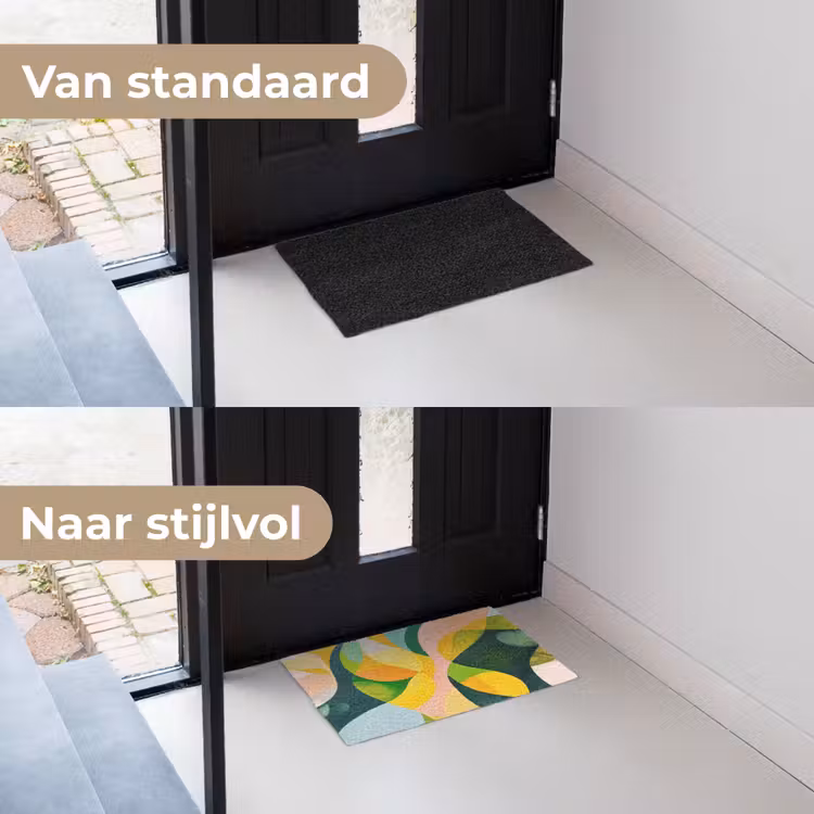 Abstract - Geel - Roze - Groen Deurmat klein -voor-na_NL