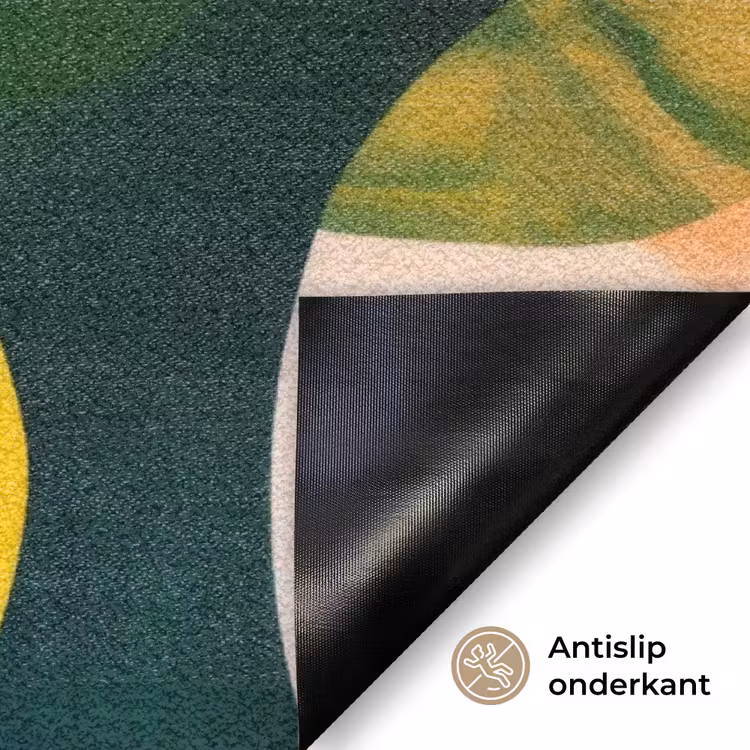 Abstract - Geel - Roze - Groen Deurmat klein -antislip_NL