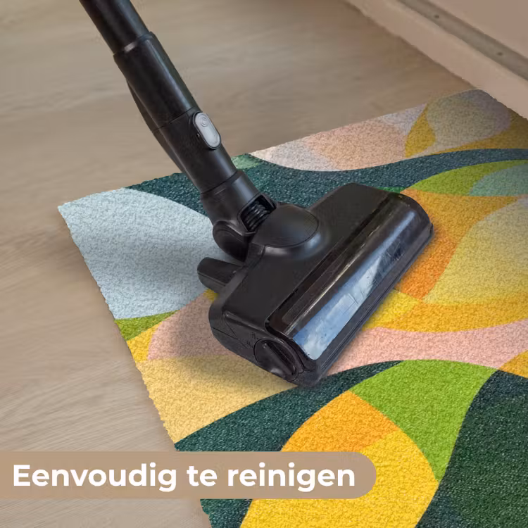 Abstract - Geel - Roze - Groen Deurmat klein -reinigen_NL