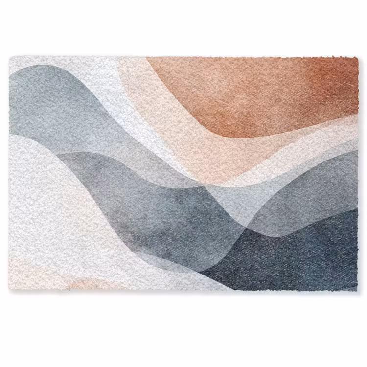 Abstract - Golven - Blauw Deurmat klein -zkaufland3d