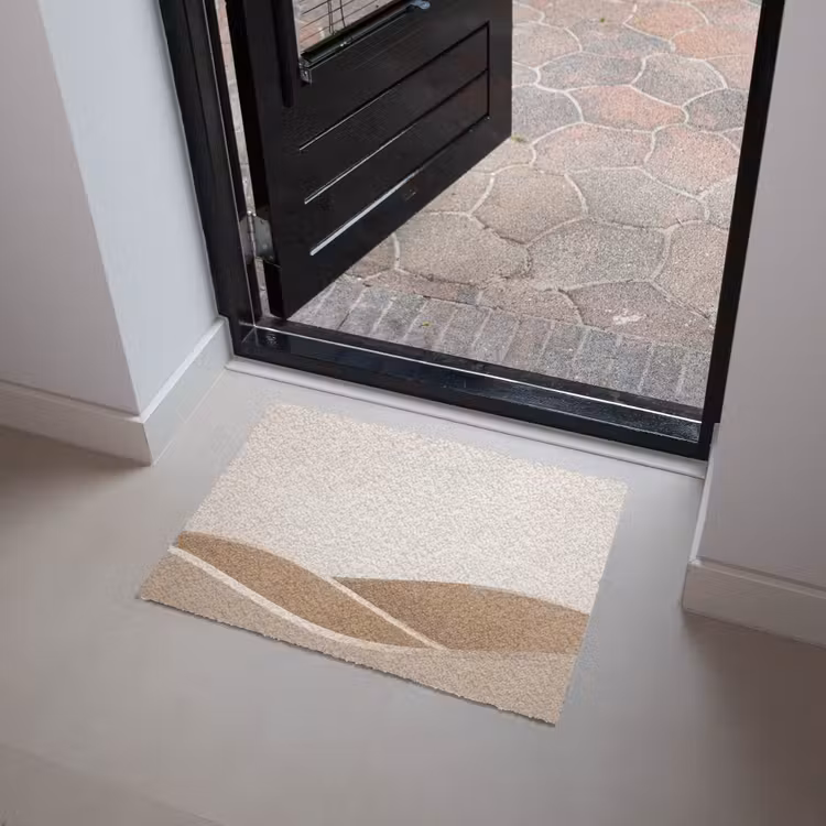 Abstract - Golven - Modern - Beige Deurmat klein -sfeer5