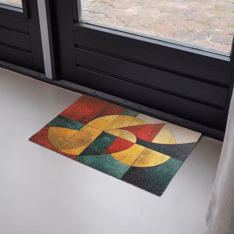 Abstract - Kerst - Goud - Rood - Groen Deurmat klein -sfeer2