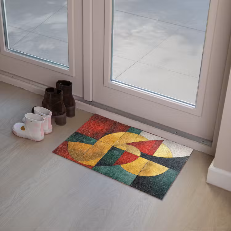 Abstract - Kerst - Goud - Rood - Groen Deurmat klein -sfeer3