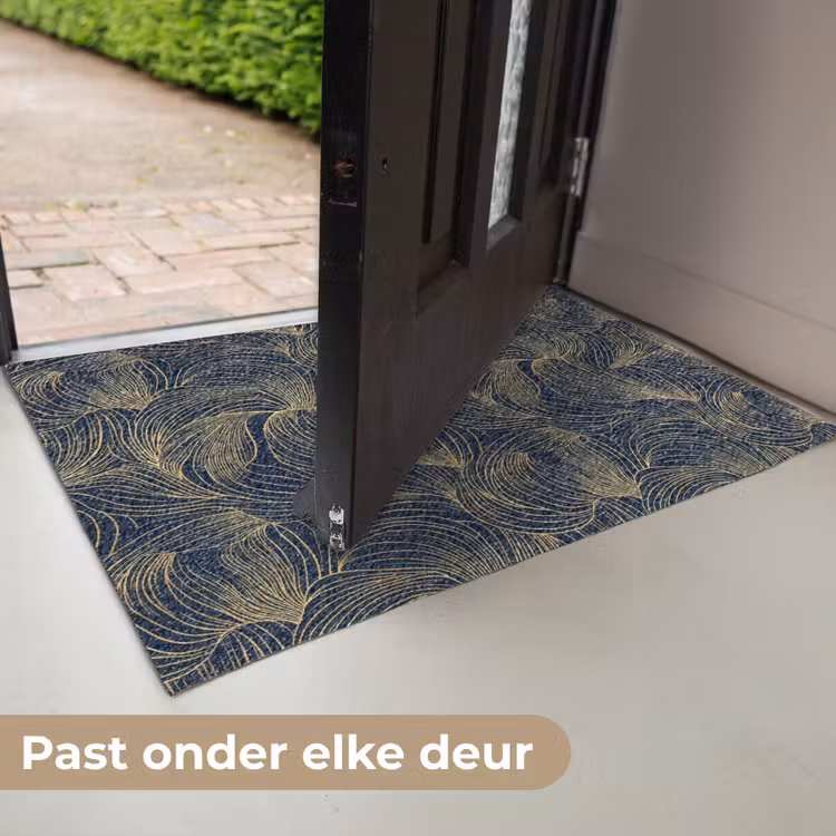 Abstract - Lijnen - Blauw - Goud Deurmat klein 898 -USP_NL