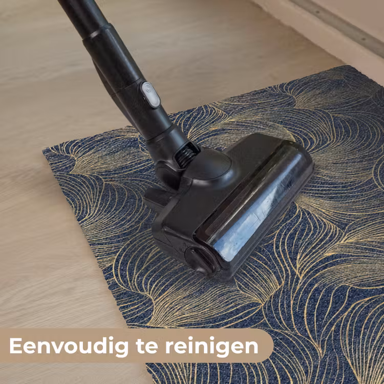 Abstract - Lijnen - Blauw - Goud Deurmat klein 898 -reinigen_NL