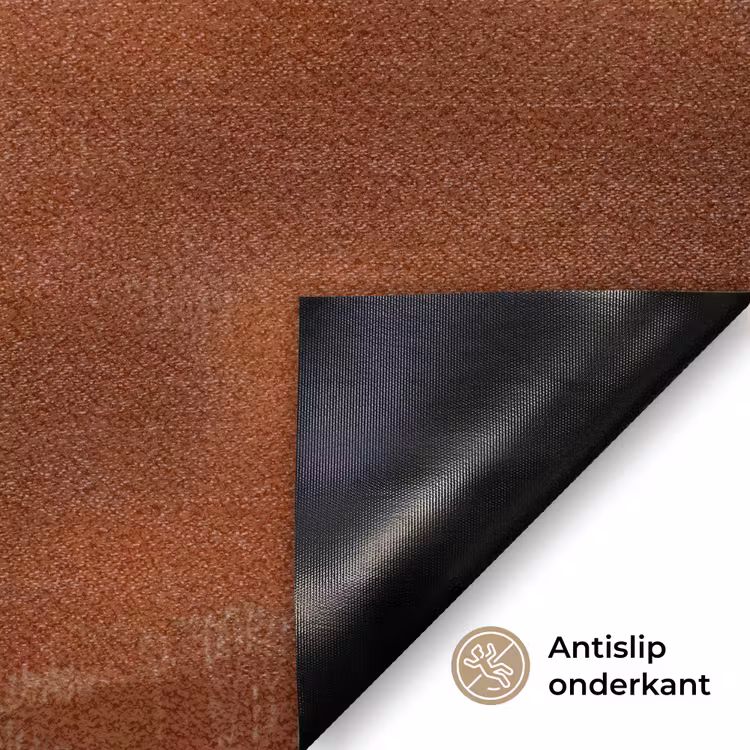 Abstract - Lijnen - Zonnestralen - Roodbruin Deurmat klein -antislip_NL