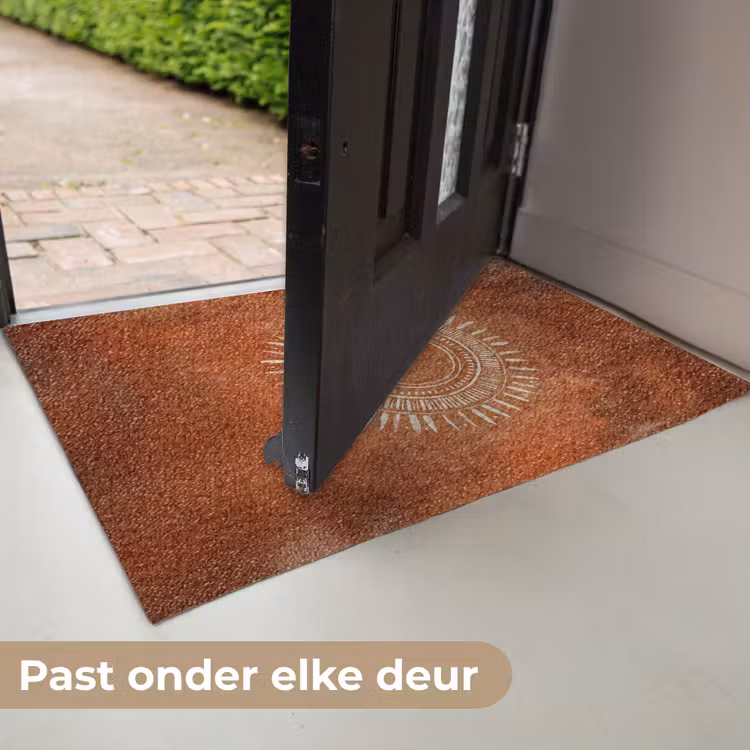 Abstract - Lijnen - Zonnestralen - Roodbruin Deurmat klein -USP_NL