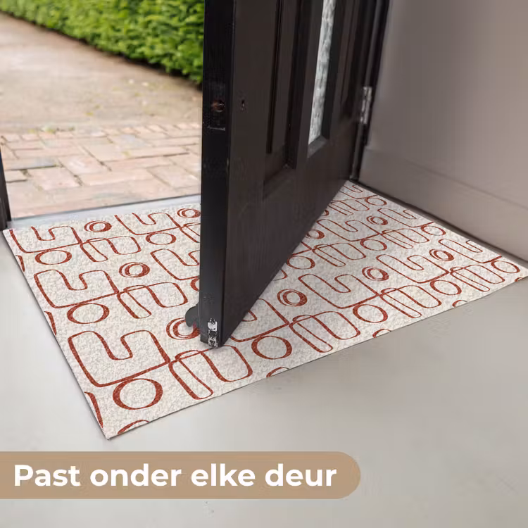 Abstract - Patroon - Beige - Rood Deurmat klein 898 -USP_NL