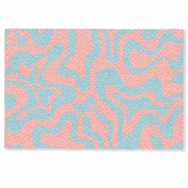 Abstract - Patroon - Blauw - Roze - Kleurrijk Deurmat klein -zkaufland3d