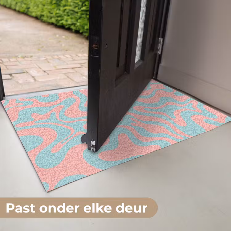 Abstract - Patroon - Blauw - Roze - Kleurrijk Deurmat klein -USP_NL
