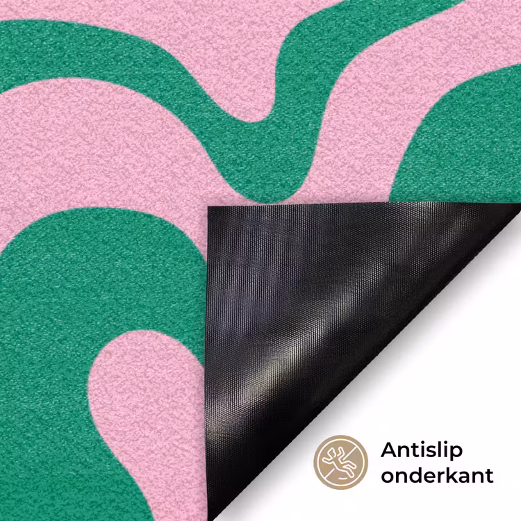 Abstract - Patroon - Groen - Roze - Kleurrijk Deurmat klein -antislip_NL