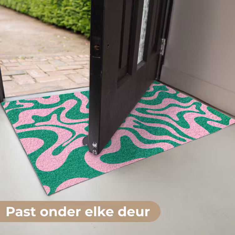 Abstract - Patroon - Groen - Roze - Kleurrijk Deurmat klein -USP_NL