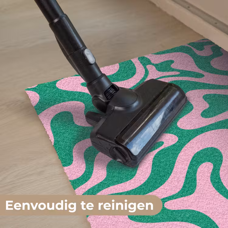 Abstract - Patroon - Groen - Roze - Kleurrijk Deurmat klein -reinigen_NL