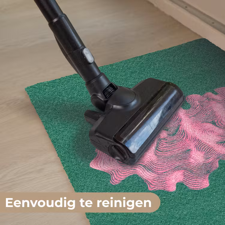 Abstract - Pink - Lijnen - Groen Deurmat klein -reinigen_NL