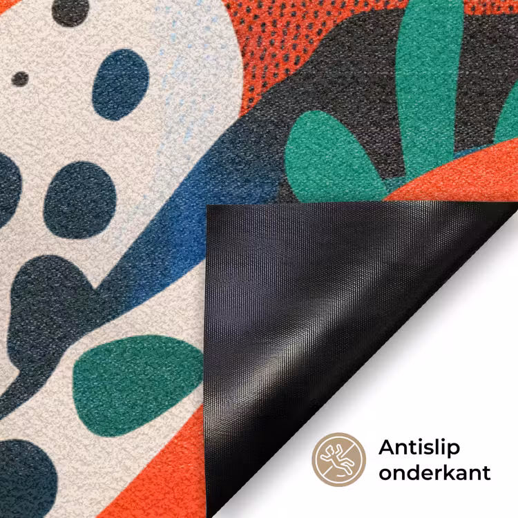Abstract - Planten - Vormen - Kleurrijk Deurmat klein -antislip_NL