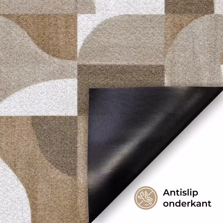 Abstract - Retro - Bruin Deurmat klein 898 -antislip_NL