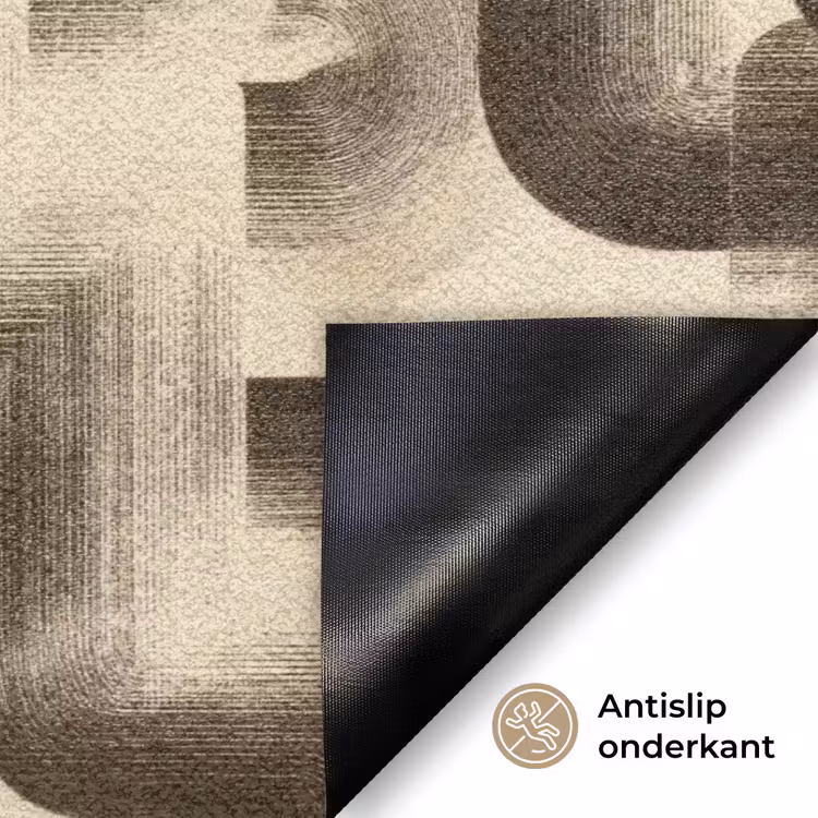 Abstract - Retro - Zwart Deurmat klein 898 -antislip_NL
