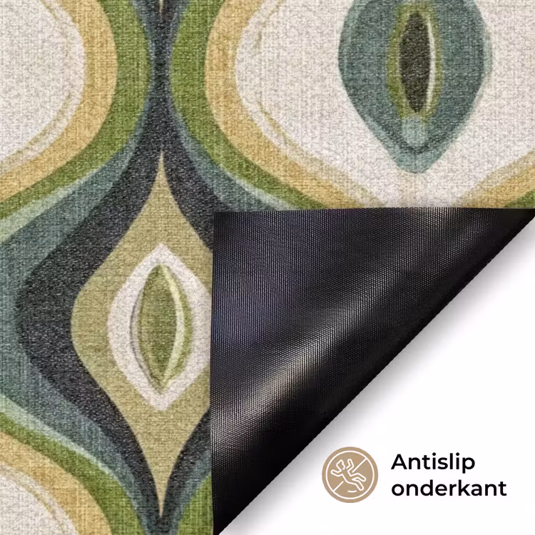 Abstract - Ritmisch - Groen Deurmat klein 898 -antislip_NL