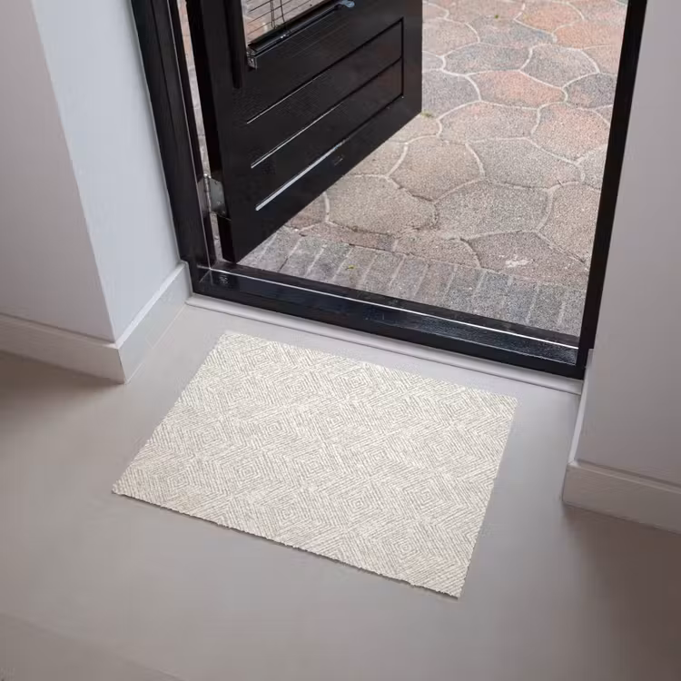 Abstract - Ruiten - Beige Deurmat klein 898 -sfeer5