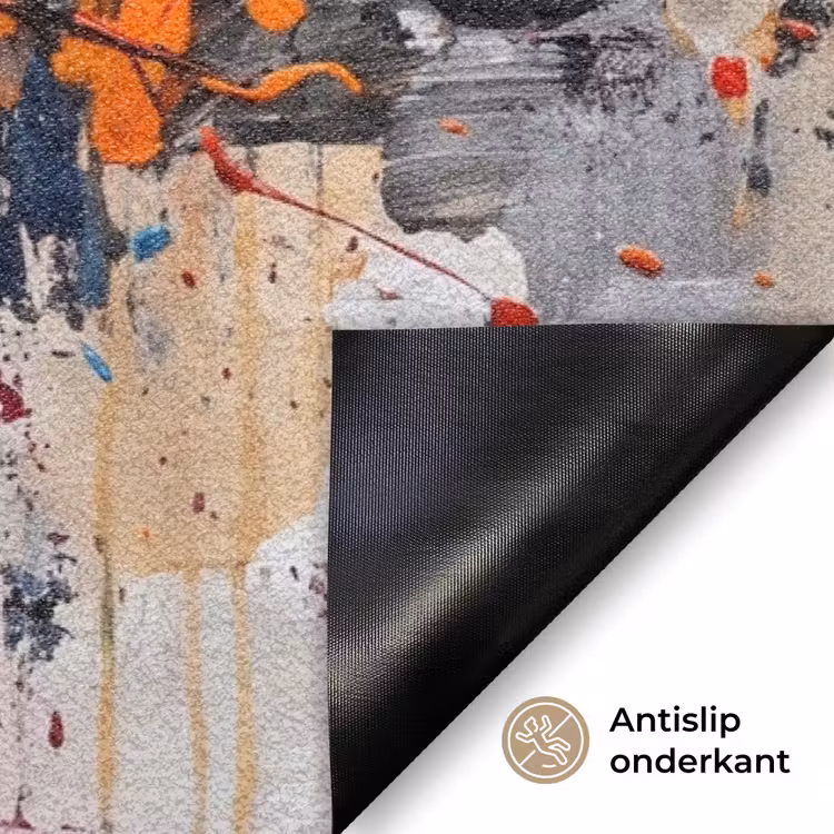 Abstract - Schilderij - Kleurrijk - Dynamisch Deurmat klein -antislip_NL
