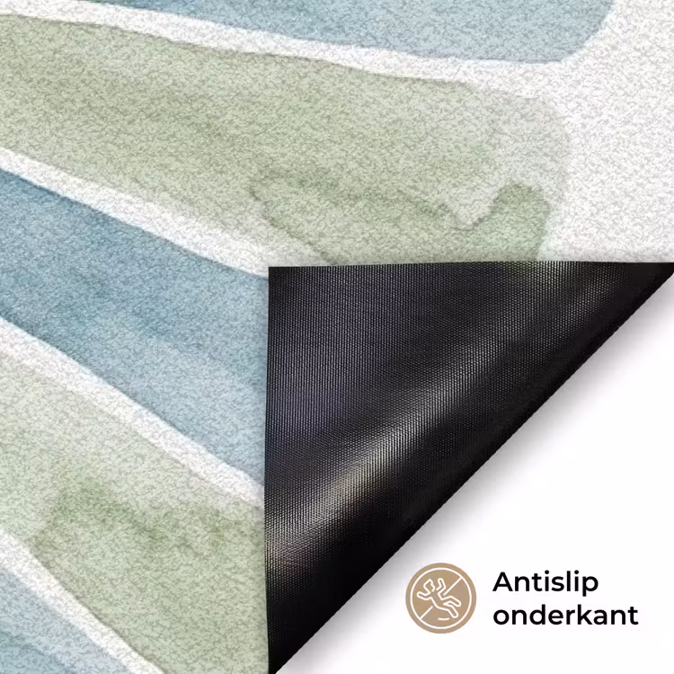 Abstract - Spiraal - Patroon - Modern - Blauw-Groen Deurmat klein -antislip_NL