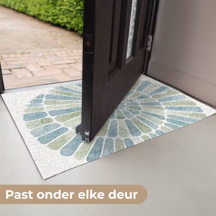 Abstract - Spiraal - Patroon - Modern - Blauw-Groen Deurmat klein -USP_NL