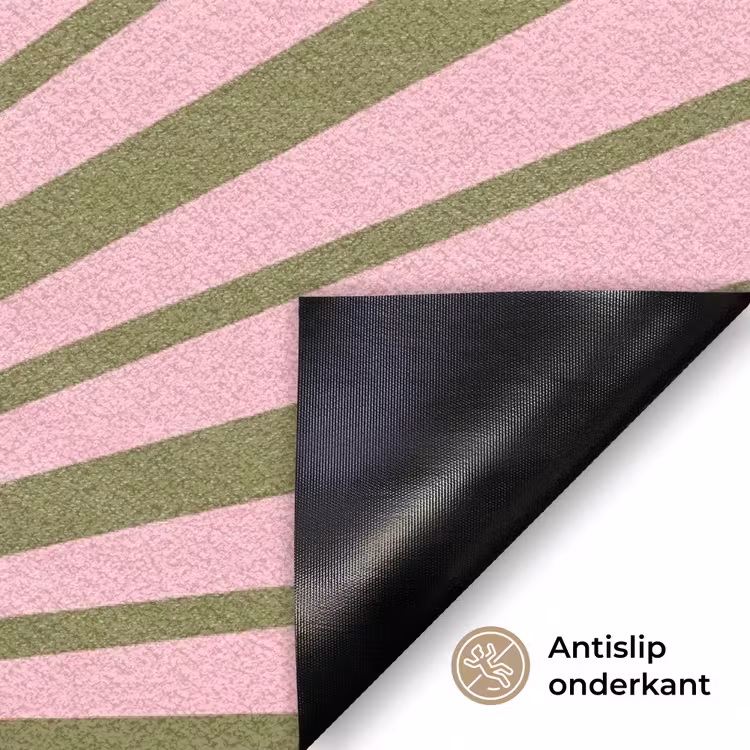 Abstract - Stralen - Grafisch - Roze - Groen Deurmat klein -antislip_NL