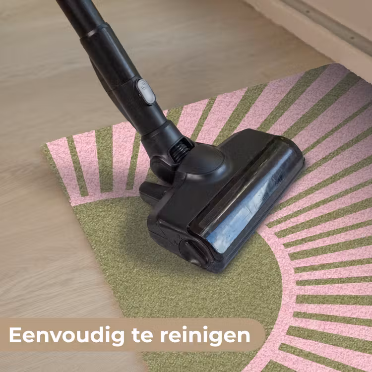 Abstract - Stralen - Grafisch - Roze - Groen Deurmat klein -reinigen_NL
