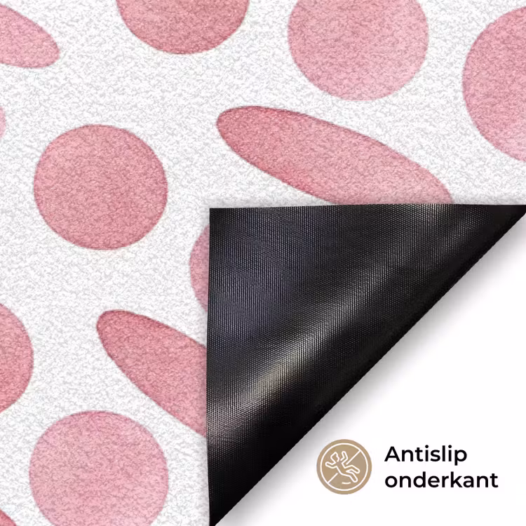 Abstract - Vormen - Patroon - Aquarel - Roze Deurmat klein -antislip_NL