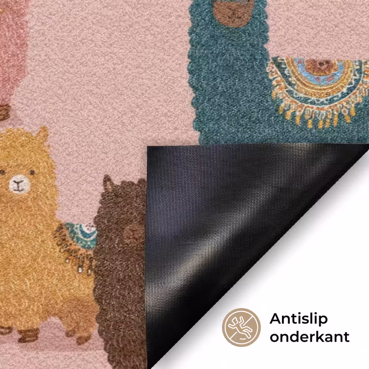 Alpaca's - Patroon - Kleurrijk Deurmat klein 898 -antislip_NL