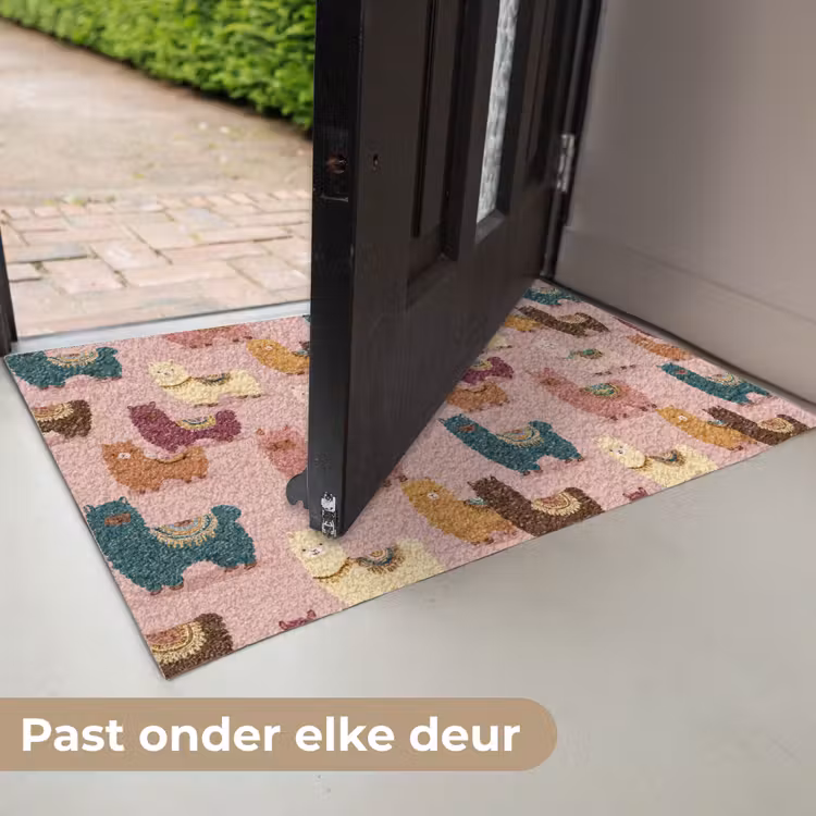 Alpaca's - Patroon - Kleurrijk Deurmat klein 898 -USP_NL