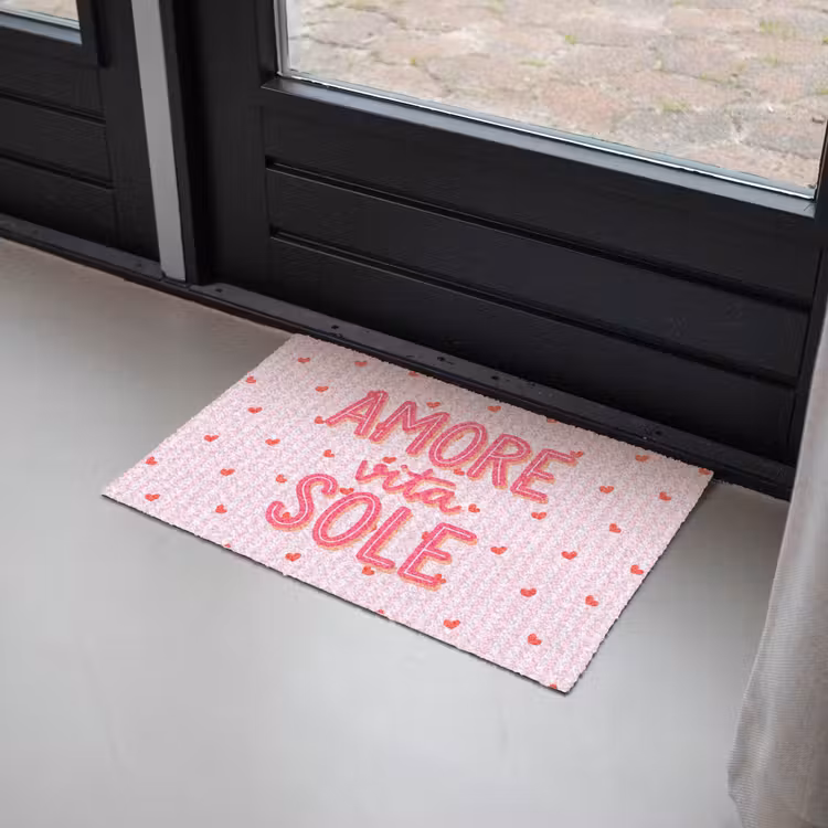 Amore vita sole - Roze - Hartjes Deurmat klein -sfeer2