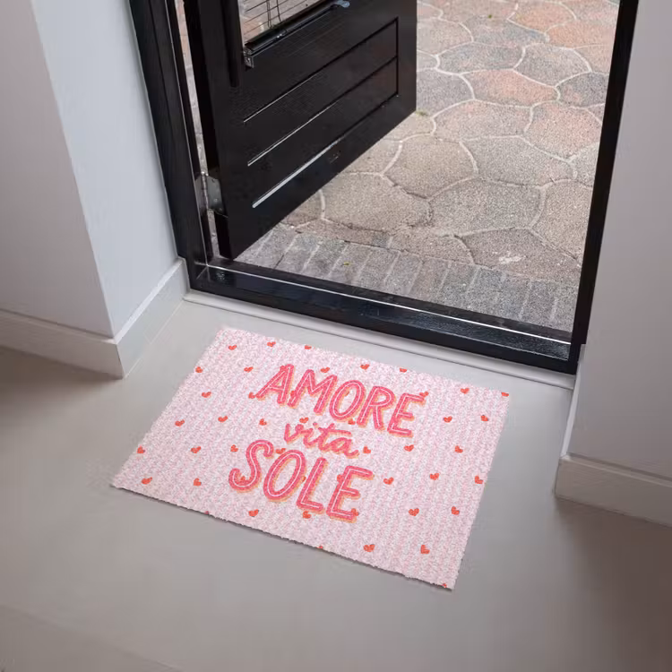 Amore vita sole - Roze - Hartjes Deurmat klein -sfeer5