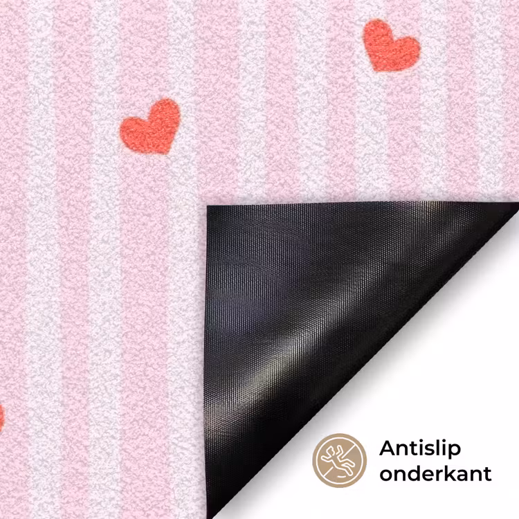 Amore vita sole - Roze - Hartjes Deurmat klein -antislip_NL