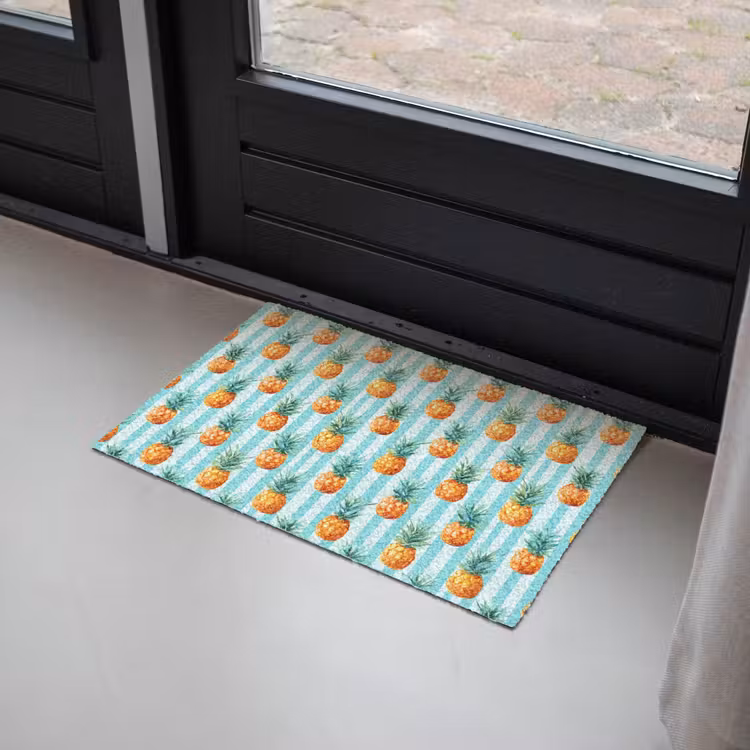 Ananas - Strepen - Groen Deurmat klein 898 -sfeer2