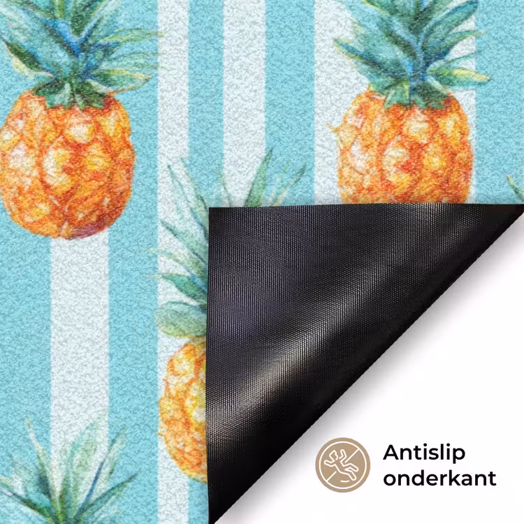 Ananas - Strepen - Groen Deurmat klein 898 -antislip_NL