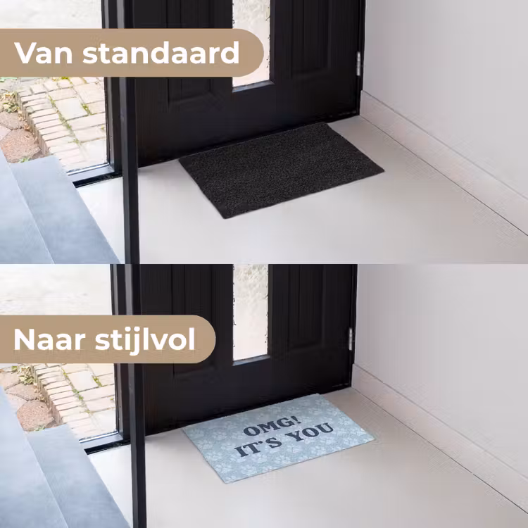 Animal - Blue - Quote Deurmat klein -voor-na_NL