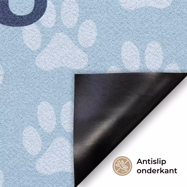 Animal - Blue - Quote Deurmat klein -antislip_NL