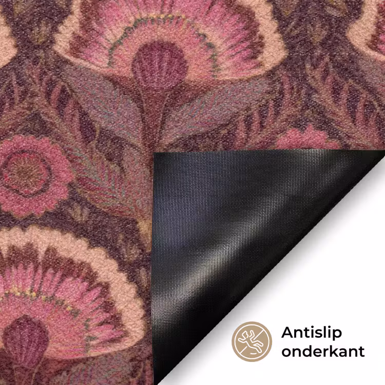 Antiek - Bloemen - Kleurrijk Deurmat klein 898 -antislip_NL