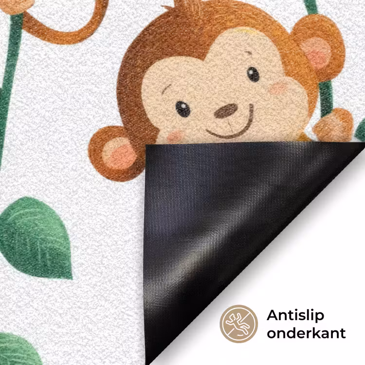 Apen - Lianen - Kleurrijk Deurmat klein 898 -antislip_NL