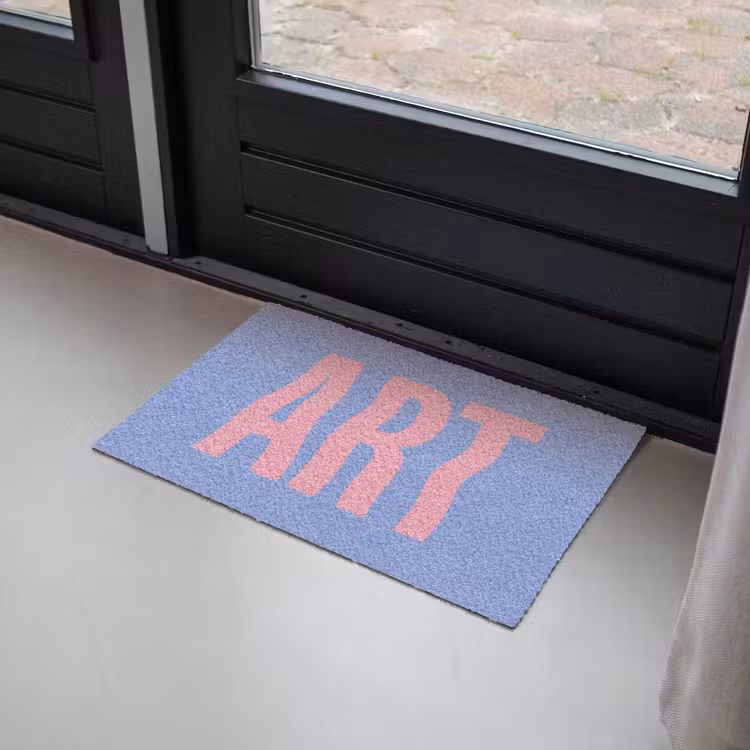 Art - Roze - Blauw Deurmat klein -sfeer2
