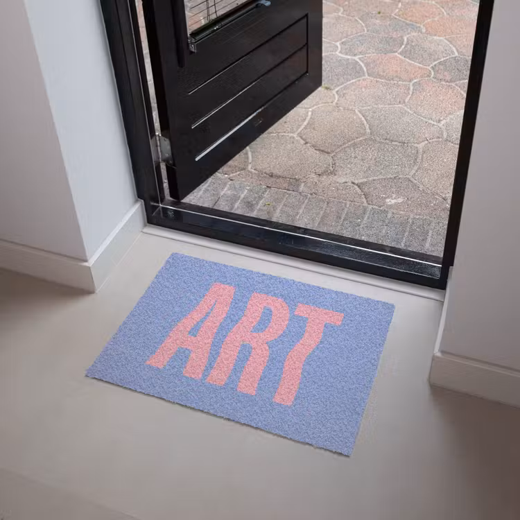 Art - Roze - Blauw Deurmat klein -sfeer5